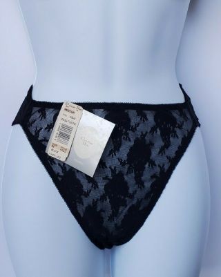 Nwt Vintage Christian Dior Black Lace Panty - Size M - 4560