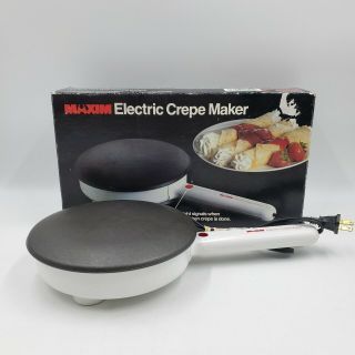 Maxim Vintage Cm5 Electric Crepe Maker And Instructions