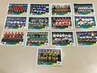Panini World Cup 1998 - 13 Teams With Rare Blue Back