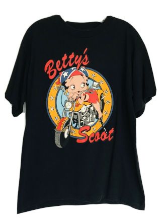Vintage Betty Boop Motorcycle Biker T - Shirt Size L