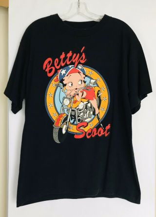 Vintage Betty Boop Motorcycle Biker T - shirt Size L 2