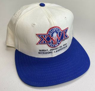 Vintage Era Nfl Bowl Xxvi 1992 Buffalo Bills Vs Wrs Snapback Hat Cap