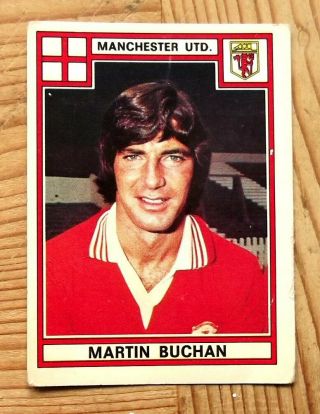 Panini Football 78 Manchester United Martin Buchan No 233 Very Good Sticker