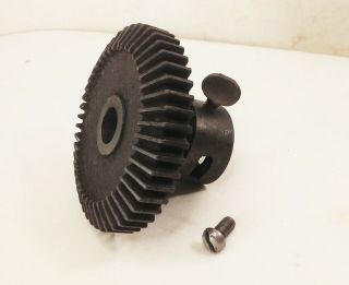 Vtg Antique Champion Hand Crank Post Drill Press Large Gear Part Piece Cast Iron