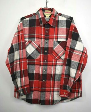 Vtg St Johns Bay Big Mac Flannel Men Long Sleeve Button - Up Western Shirt Xl R