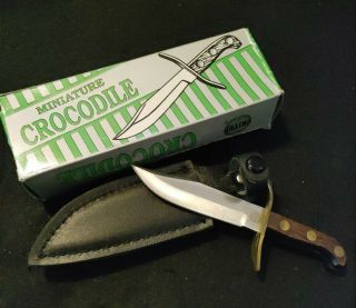 Vintage 1980s United Cutlery Miniature Crocodile Bowie Knife W/sheath Nos Rare