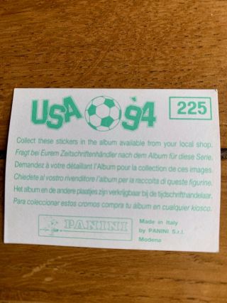 PANINI USA 94 WORLD CUP 1994 STICKER GREEN BACKS 225 OKECHUKWU/SEMITOJE 2