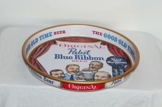 Vintage Pabst Blue Ribbon Metal Beer Serving Tray 3 Barbershop Quartet Newark