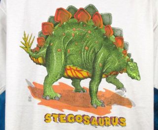 Vintage 80s Stegosaurus Cartoon Dinosaur T - Shirt Large/xl Jurassic Park Pop Thin