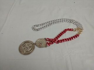 Vintage Fraternal Odd Fellows Flt Ioof Medal Medallion Pendant W/neck Chain