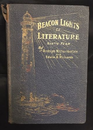 Antique 1931 Beacon Lights Of Literature Ninth Year English Hardback Book