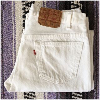 Vintage 80s Levis 501 Denim Jeans Pants 36 X 30 White Vtg Usa Straight 505 550