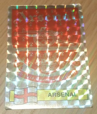 Panini Football 86 7 Arsenal Foil Badge Crest Shiny Sticker 1986