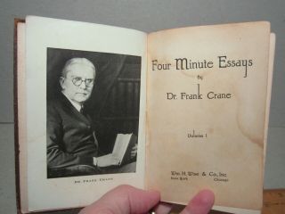 Four Minute Essays By Dr.  Frank Crane Volume 1 Hardback 1919 Embossed Eagle