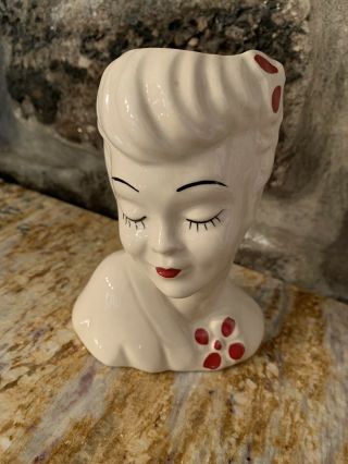 Vintage Glamour Girl Lady Headvase Head Vase Planter