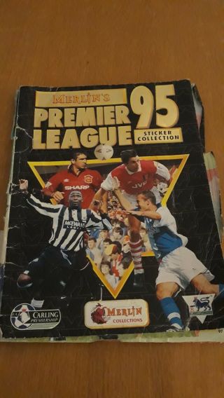 1995 Merlin Premier League Sticker Book Album,  Half Complete
