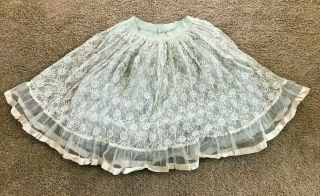 Vintage Blue Lace Crinoline Petticoat/slip Rockabilly Square Dance Size Small