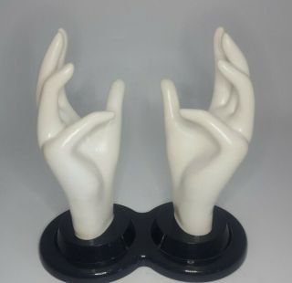 Vintage 1990 E&b Giftware Double Mannequin Hand Jewelry Ring Photo Prop Display