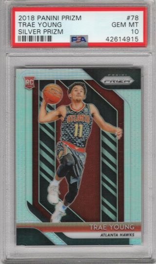 Trae Young 2018 - 19 Panini Silver Prizm Refractor Rookie Rc 78 Psa 10 Gem