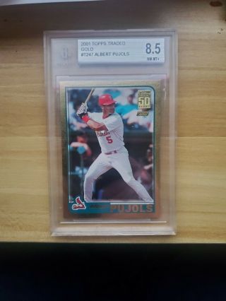 2001 Topps Traded Gold Albert Pujols T247 Serial 1331 Rookie Rc Bgs 8.  5
