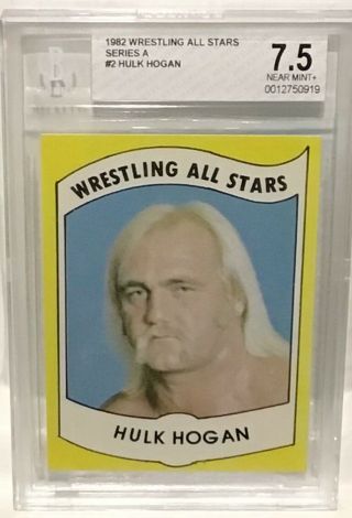 1982 Wrestling All Stars Hulk Hogan Rookie Card 2 Bgs 7.  5 Running Wild On You