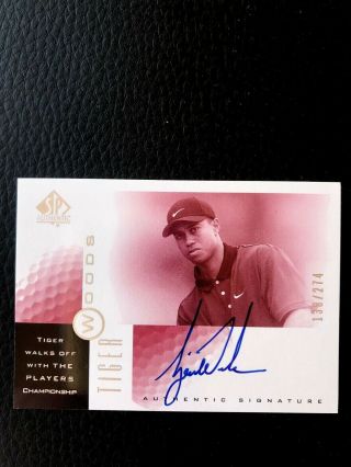 Tiger Woods 2001 Sp Authentic Sign Of The Times Red /274 Auto Please Read Desc