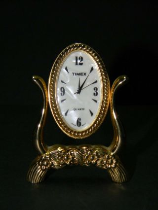 Vintage Timex Mini Quartz Clock Mirror Style Japan Movement