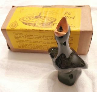 Vintage Ceramic Black Pie Bird Air Vent Box - Great Britain England