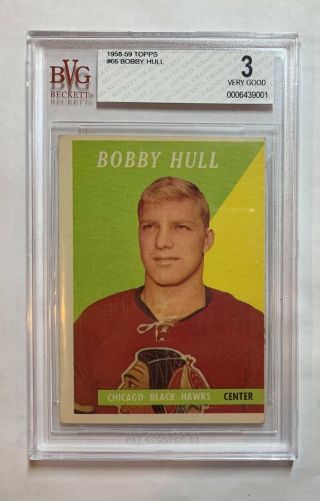 1958 Topps 66 Bobby Hull Rookie Card Bvg 3 Vg