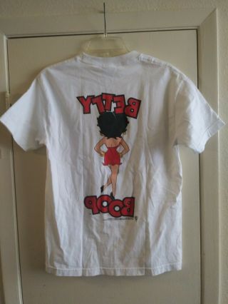 Vintage t shirt 90s BETTY BOOP DOUBLE SIDED GRAPHIC TEE 1996 MEDIUM WHITE 2