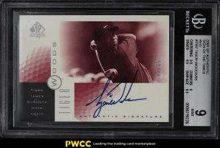 2001 Sp Authentic Sign Of The Times Red Tiger Woods Rookie Rc Auto /65 Bgs 9 Mt