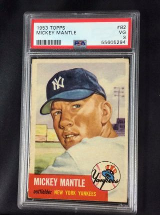 Mickey Mantle 1953 Topps 82 - Psa - Vg3