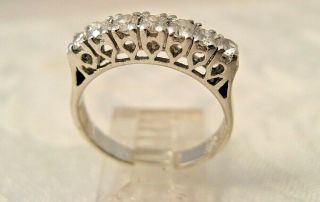 Wedding Or Anniversary Ring 7 Cz 925 Sterling Silver Size 6 Vintage Gorgeous
