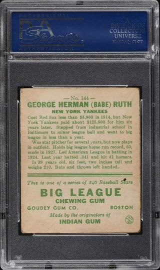 1933 Goudey Babe Ruth 144 PSA 4 VGEX 2