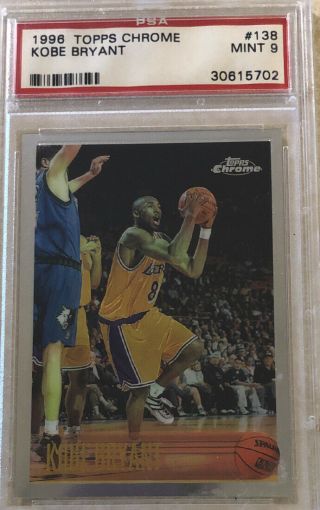 1996 Topps Chrome Kobe Bryant Psa 9 Lakers Rc Rookie