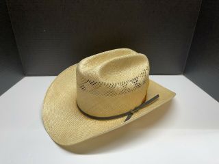 Vintage Stetson Straw Cowboy Hat.  Size 7 1/2