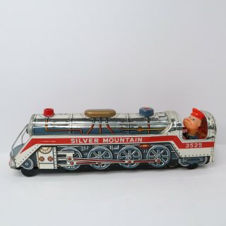 Vintage 1960 ' s Silver Mountain Express Tin Train with Box 2