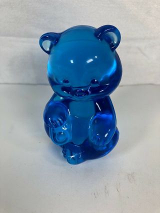 Vintage Fenton Sitting Bear - Light Blue - Art Glass Animal Figurine