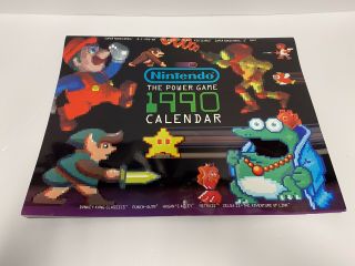 Vtg Nintendo Power Game 1990 Calendar Mario Bros Donkey Kong Zelda Unmarked (d)