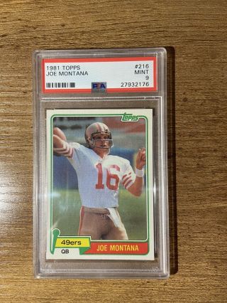 Joe Montana 1981 Topps Rookie Card 216 Psa 9