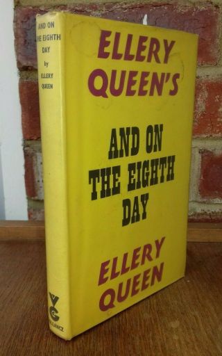 Ellery Queen And On The Eighth Day Gollancz 1st 1964 Ex - Library In D/j