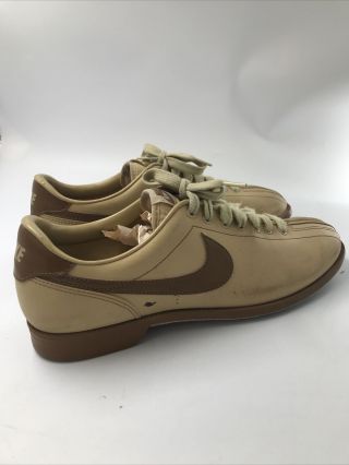 Vintage Men ' s Nike Tan Bowling Shoes Size 10 3