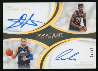 2018 - 19 Immaculate Deandre Ayton Luka Doncic Rc Rookie Dual Auto 34/49
