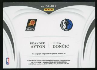 2018 - 19 Immaculate DeAndre Ayton Luka Doncic RC Rookie Dual AUTO 34/49 2