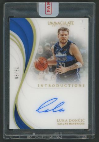 2018 - 19 Immaculate Acetate Introductions Luka Doncic Rc Rookie Auto 76/99