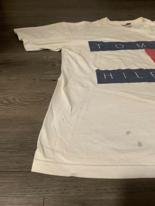 Vtg 90s Tommy Hilfiger Big Flag Box Logo Shirt Sz XL Polo Sport Sailing Spellout 2