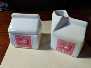 Vintage Borden Dairy Creamer & Sugar Set Elsie The Cow 50th Anniversary Ceramic