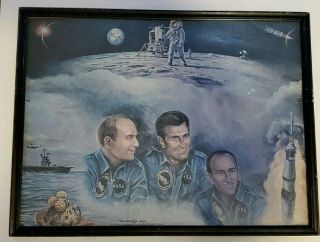 Rare Vintage Nasa 1969 Apollo 11 Astronaut 19 " X24 " Framed Space Print