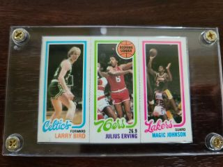1980 - 1981 Topps Larry Bird/ Julius Erving/ Magic Johnson 6 Basketball Card