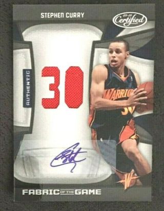 2009/10 Certified Rookie Fabric Of The Game Jersey Auto Steph Curry/25 Fog - Sc